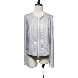 Cache NWT Silver Grey Long Sleeve Silky Jacket Shrug Size 8